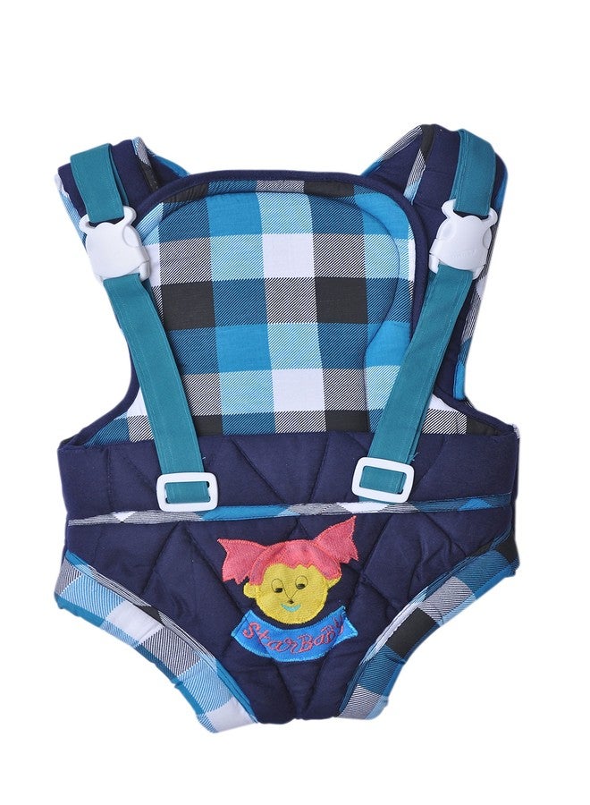 Good Luck-Adjustable Hands-with 4-in-1 Baby Carrier Bag,Carry Bag,Kangaroo Bag, Front Carry Bag with Comfortable Head Support & Buckle Straps (Carry Bag Sky Blue Check) - Image 1
