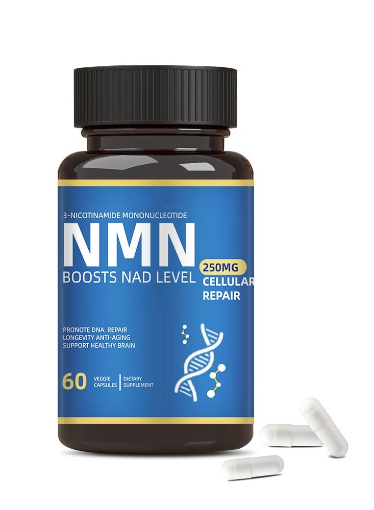 مااك10 فورميولاز بديل مكمل NMN - ليبوسومال NMNH (ثنائي هيدرونيكوتيناميد أحادي النوكليوتيد) - مكمل NAD عالي النقاء لمكافحة الشيخوخة والطاقة والتركيز - 60 كبسولة - 250 مجم  - Image 1