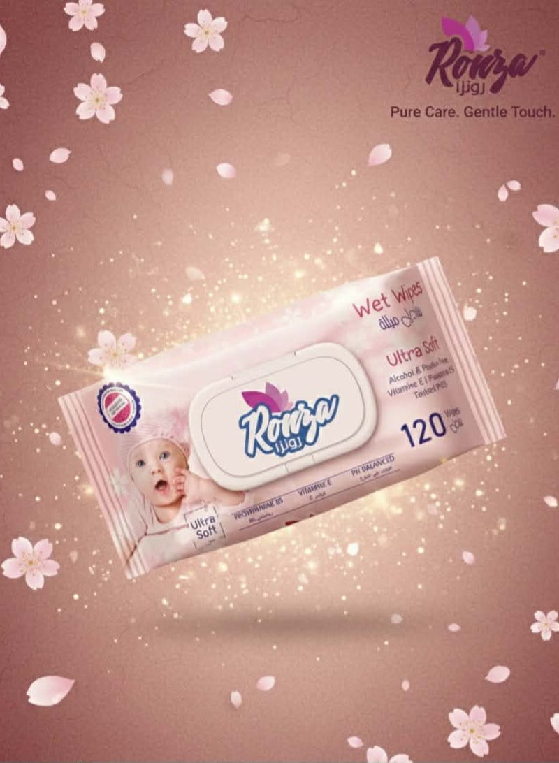Ronza Wet Wipes- Vitamin E - 120 pieces - Image 3
