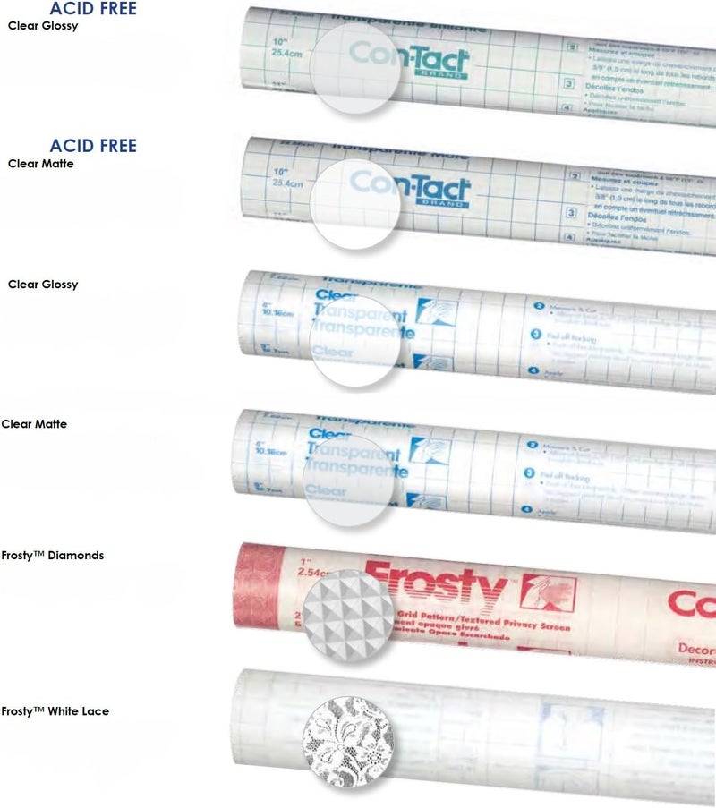 Con-Tact Brand Clear Cover Self-Adhesive Semi-Transparent Shelf Liner and Privacy Film, 18" x 9', Frosted White Lace - Image 2