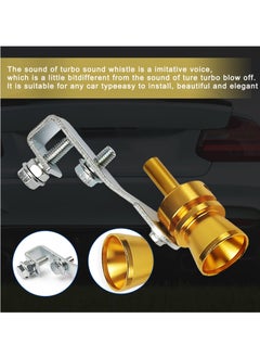SYOSI Turbo Sound Whistle Simulator, Car Universal Aluminum Tailpipe Whistle Muffler, Car Blow Off Valve Tip Imitation Sound, Exhaust Valve Muffler Sound Booster Accessories 2PCS, Gold  - Image 2