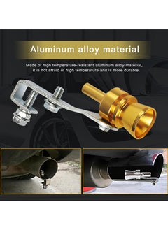 SYOSI Turbo Sound Whistle Simulator, Car Universal Aluminum Tailpipe Whistle Muffler, Car Blow Off Valve Tip Imitation Sound, Exhaust Valve Muffler Sound Booster Accessories 2PCS, Gold  - Image 4