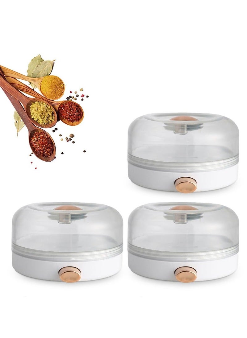 Y&D Magnetic Spice Tins 3 Pcs Stainless Steel Jars Storage Containers, Wall Mounted Seasoning Box Punch-Free Organizer, Space Saving Organization (White)  - Image 1