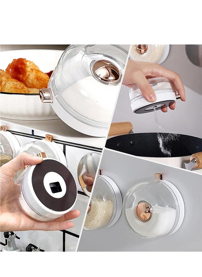 Y&D Magnetic Spice Tins 3 Pcs Stainless Steel Jars Storage Containers, Wall Mounted Seasoning Box Punch-Free Organizer, Space Saving Organization (White)  - Image 4