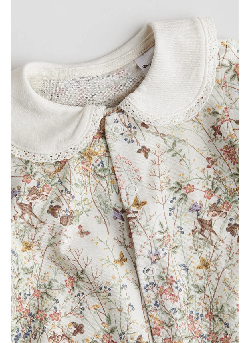 H&M Patterned Cotton Sleepsuit