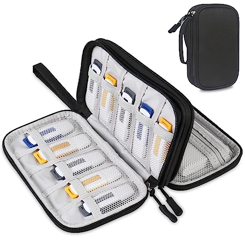 Lacdo USB Flash Drive Case Thumb Drive Holder Case Organizer Portable Electronic Accessories Storage Bag for SanDiskSamDataSamsung USB Flash Drives Jump Drive Memory Stick SD Card Cable Black - Image 1
