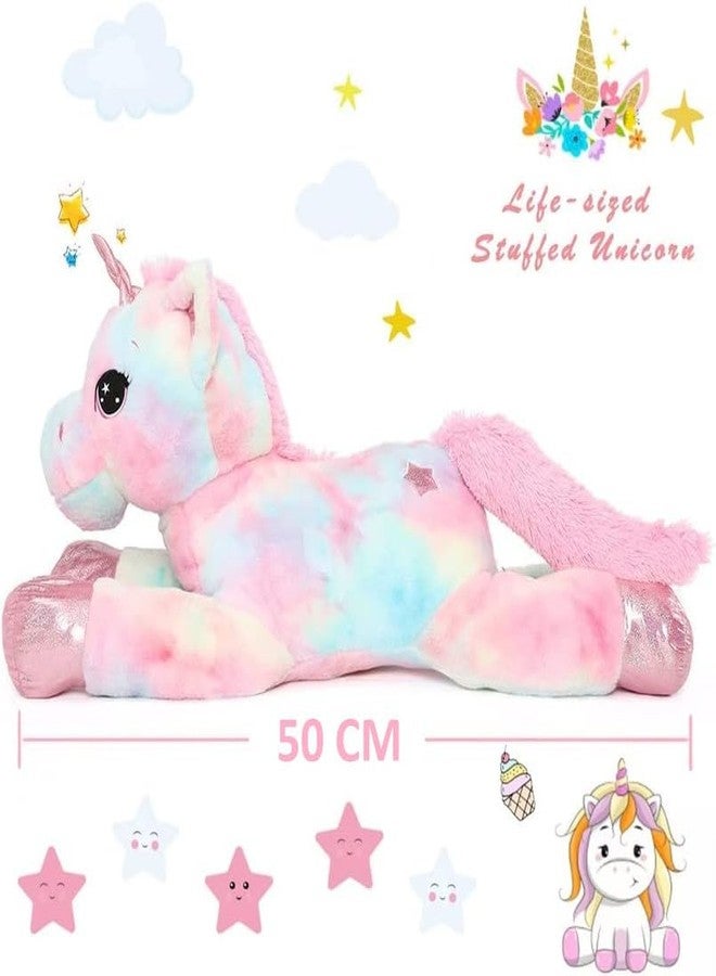 AVS 50cm Sleeping Unicorn Soft Stuffed Animals Plush Toy for Kids Huggable Cute Soft Plush Toy for Best Birthday/Valentine's Gift for Girls/Boys Home Decorative Items (Multicolor-50cm) - Image 4