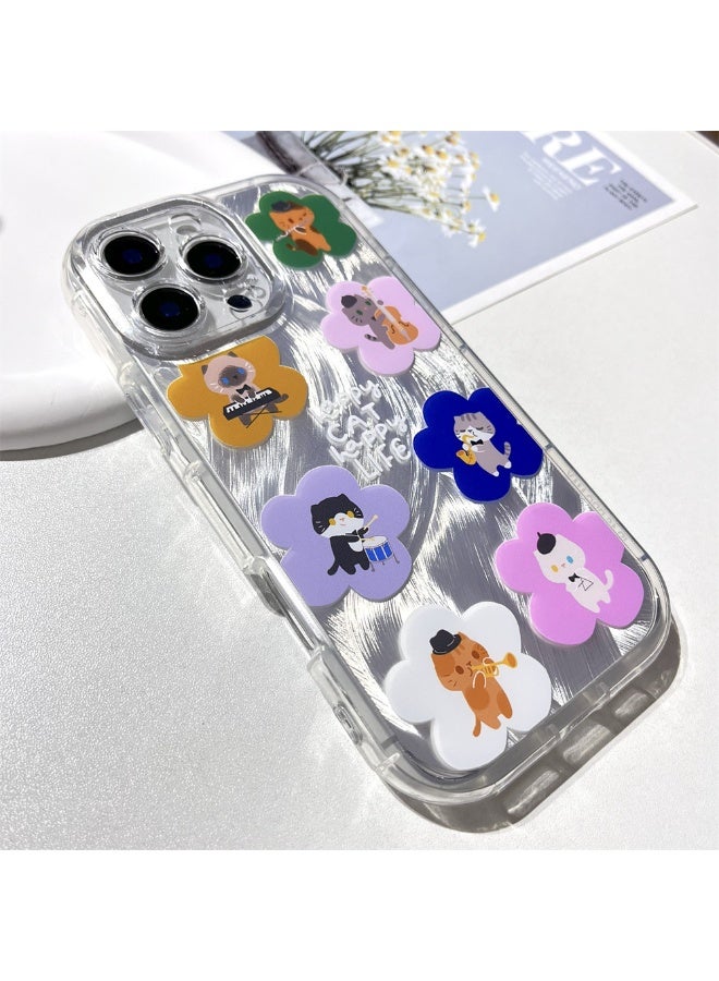 NIBEMINENT Band Cat Protective TPU Case Cover For iPhone 16 Pro Clear - Image 1