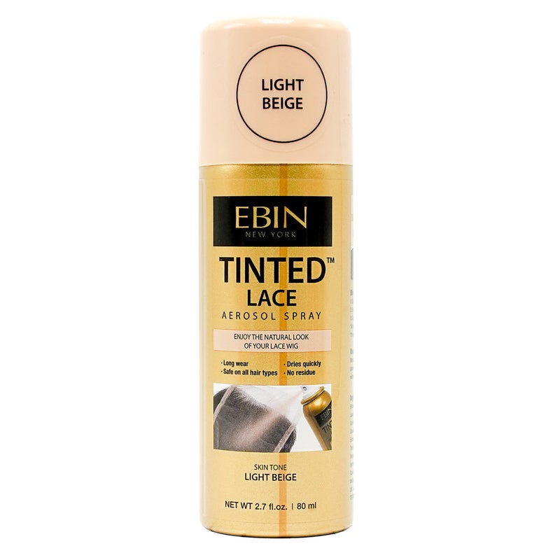EBIN NEW YORK Tinted Lace Aerosol Spray â€“ Light Beige 2.7 Oz/ 80 mL, Quick dry, Water Resistant, No Residue, Water Resistant, Even Spray - Image 1