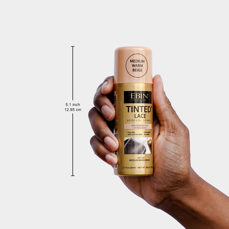 EBIN NEW YORK Tinted Lace Aerosol Spray â€“ Light Beige 2.7 Oz/ 80 mL, Quick dry, Water Resistant, No Residue, Water Resistant, Even Spray - Image 5