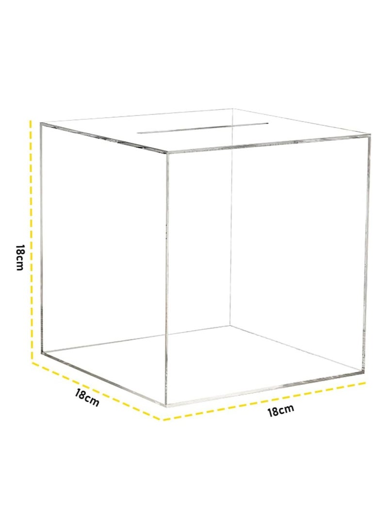 VITION Clear Piggy Bank for Adults Kids, Acrylic Piggy Bank for Boys Girls to Saving Money Cash Coin, Must Break to Open (18 x 18 cm, Travel Fund) - Image 5