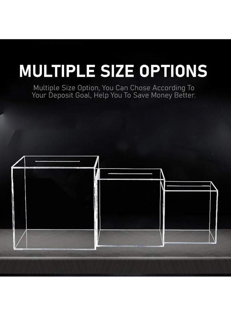 VITION Clear Piggy Bank for Adults Kids, Acrylic Piggy Bank for Boys Girls to Saving Money Cash Coin, Must Break to Open (18 x 18 cm, Travel Fund) - Image 4