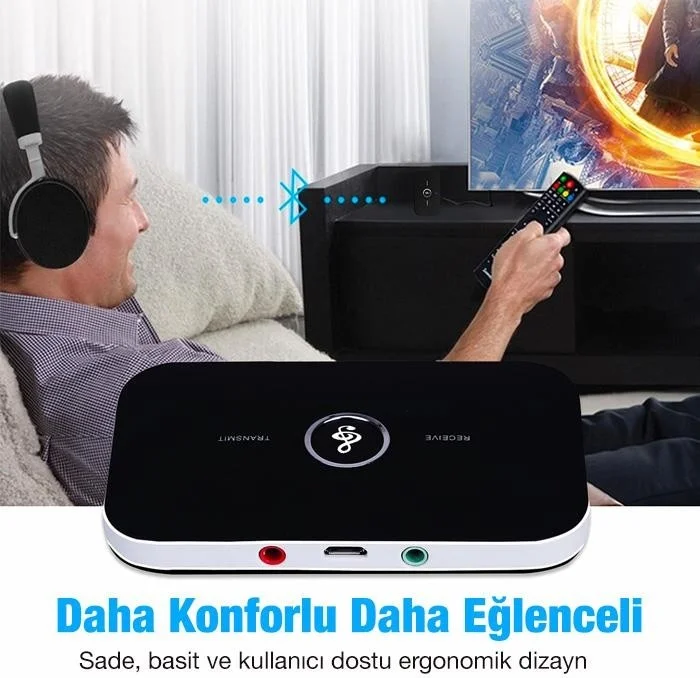 بولهاموبيل Polham 2in1 Audio Transmitter and Audio Receiver Receiver Transmitter Adapter For Tv Pc Speaker With Battery