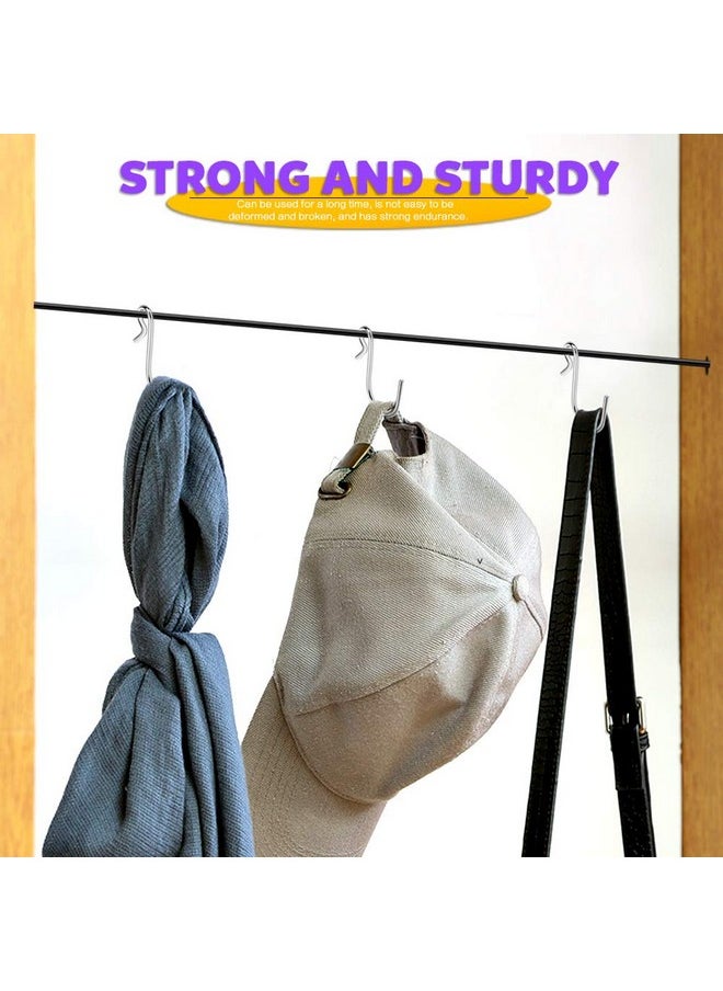 HNYYZL HNYYZL 50Pcs S Hooks, Heavy-duty S Shaped Hook Connectors Corrosion Protection Metal Hangers Hanging Hooks, Fixed Securely and Not Slip Off, Suit for Indoor and Outdoor Hanging(1.3”/3.5cm, Silver)  - Image 5