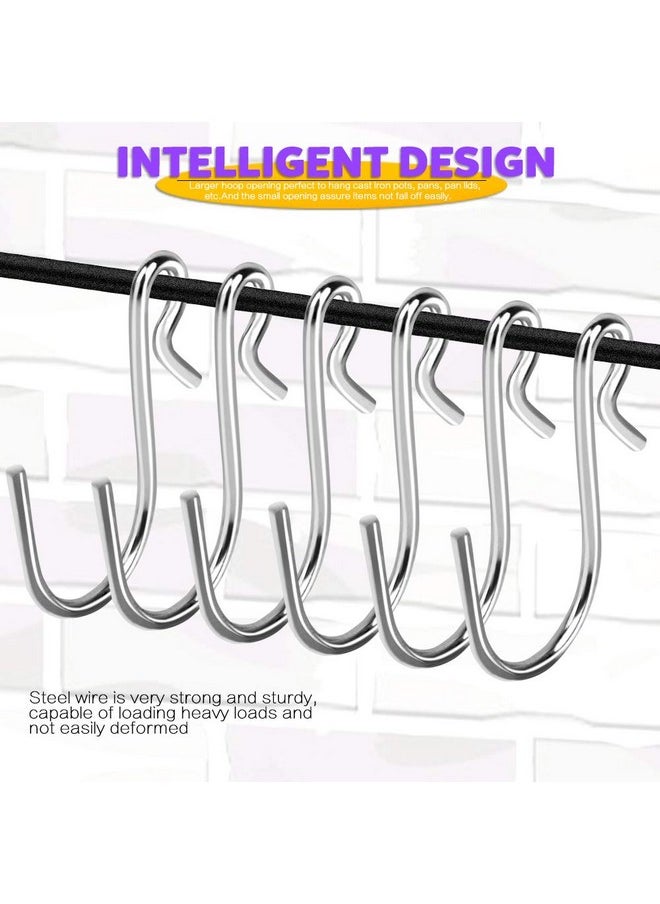 HNYYZL HNYYZL 50Pcs S Hooks, Heavy-duty S Shaped Hook Connectors Corrosion Protection Metal Hangers Hanging Hooks, Fixed Securely and Not Slip Off, Suit for Indoor and Outdoor Hanging(1.3”/3.5cm, Silver)  - Image 4