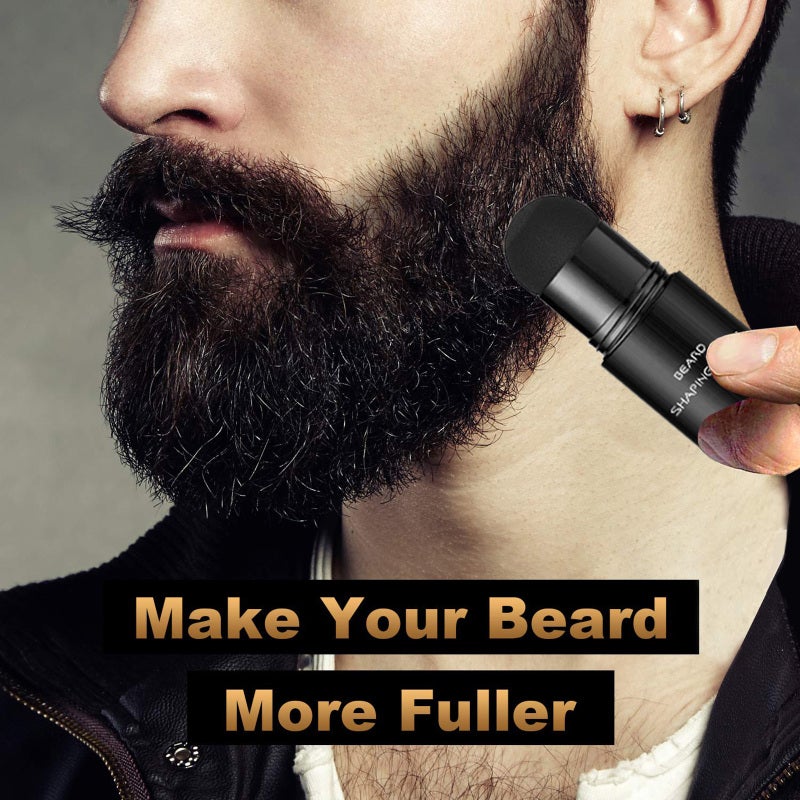 Beard Styling Brush: Dark Brown, Waterproof Sweatproof, Natural Non-Rub-Off, Easy Safe To Use - Soft Sponge Tip, Portable Size for Men Beard Grooming & Maintenance - Image 3