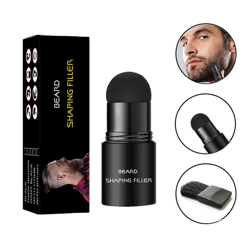 Beard Styling Brush: Dark Brown, Waterproof Sweatproof, Natural Non-Rub-Off, Easy Safe To Use - Soft Sponge Tip, Portable Size for Men Beard Grooming & Maintenance - Image 2