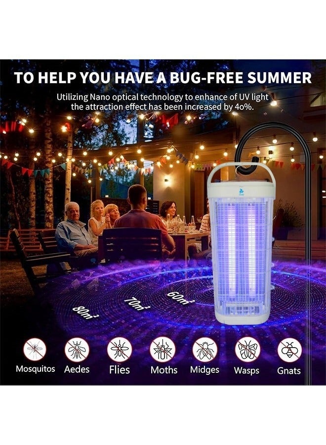 ليشب 3800V مزدوجة 15W البعوض محاصرة البعوض القاتل الكهربائية ، ذبابة القاتل ، في الأماكن المغلقة في الهواء الطلق الحشرات الطائرة ، عالية الطاقة الأشعة فوق البنفسجية البعوض القاتل ، مناسبة للأسر ، فناء ، الفناء الخلفي ، والتخييم - Image 5