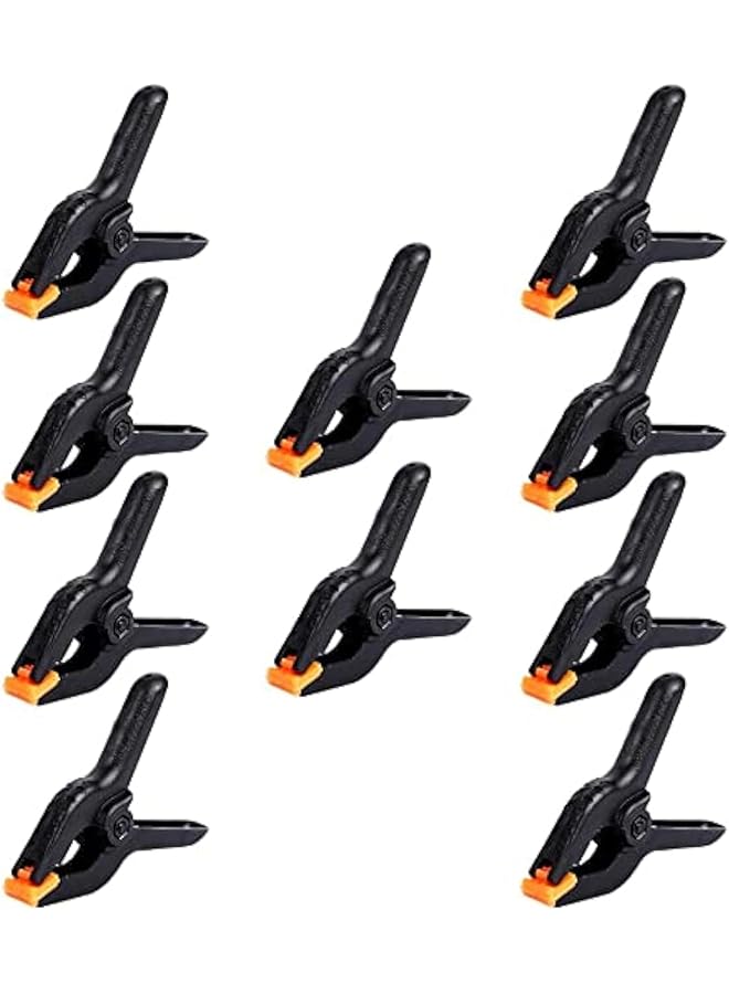 promass Spring Clip, 10 Packs of 3.5 inch Professional Plastic Small Spring Clamps, Heavy Duty for Crafts or Plastic Clips and Backdrop Clips Clamps for Backdrop Stand, Photography, Home Improvement - Image 1