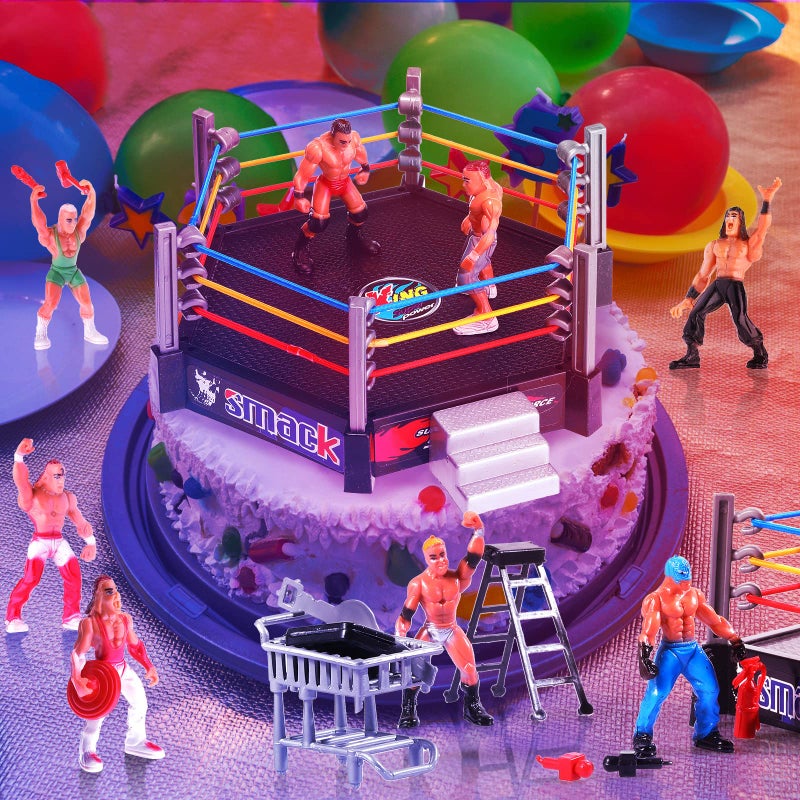 Skylety ألعاب مصارعة سكايليتي 32 قطعة مع 12 شخصية مصارعة مصغرة و20 ملحق واقعي - Image 2