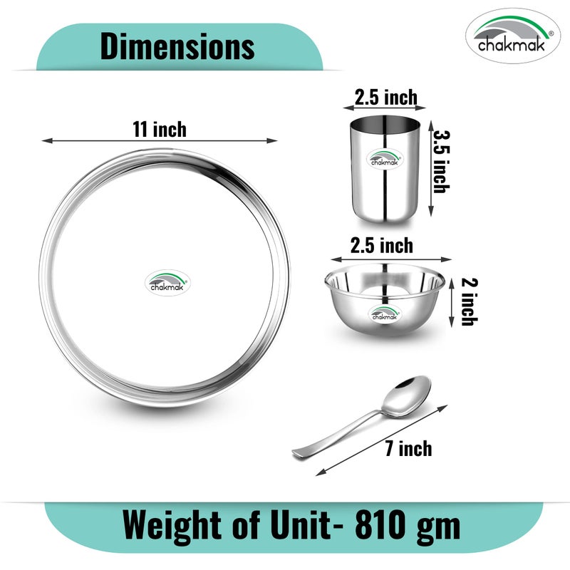 Chakmak 5 Pcs Stainless Steel Thali Set Angel - Image 4
