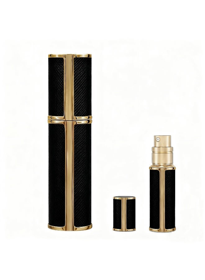 ONECIRCLE Refillable Perfume Bottle 10ML Atomizer with Mini Perfume refill Bottle For Men and Women|perfume bottle for Travel|Pocket Size Atomizer for Purse and Hand bag.(black) - Image 1