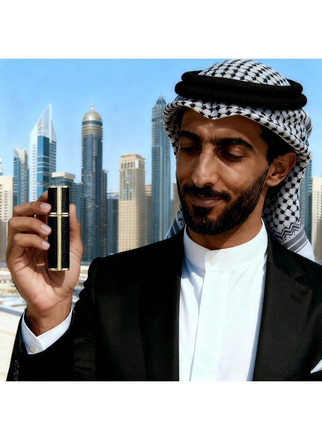 ONECIRCLE Refillable Perfume Bottle 10ML Atomizer with Mini Perfume refill Bottle For Men and Women|perfume bottle for Travel|Pocket Size Atomizer for Purse and Hand bag.(black) - Image 4