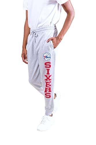 Ultra Game NBA Official Men’s Super Soft Game Day Jogger Sweatpants - Unisex, Philadelphia 76ers, Heather Gray, Small - Image 2