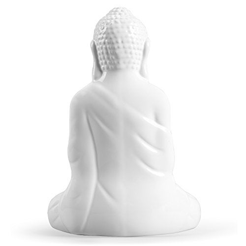 FORLONG Ceramic Praying Buddha Figurine, Serene Medium Statue （11 Inches Tall，White） - Image 5