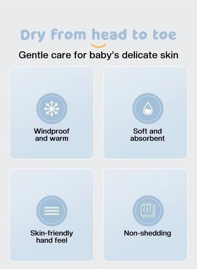 Baby Kids Hooded Bath Towel Fast Water Absorption Soft and Skin-friendly Baby Quilt 70*130cm±2cm - Image 2