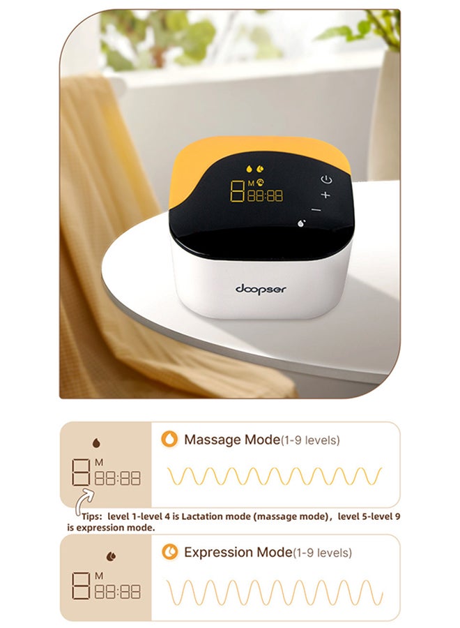 Doopser مضخة ثدي كهربائية ذكية، بدون استخدام اليدين، وظيفة الذاكرة، 3 أوضاع 9 مستويات قابلة للتعديل، خالية من BPA، 240 مل لكل منها - Image 4