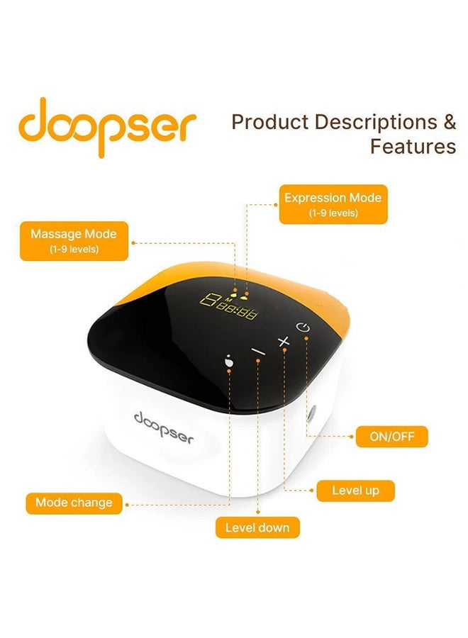 Doopser مضخة ثدي كهربائية ذكية، بدون استخدام اليدين، وظيفة الذاكرة، 3 أوضاع 9 مستويات قابلة للتعديل، خالية من BPA، 240 مل لكل منها - Image 2