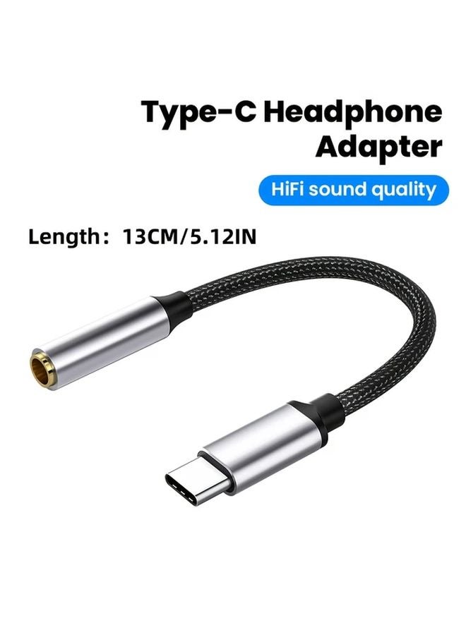 Gray Type C to 35mm Headphone Adapter Aux Audio Cable for Car Radio Phone - Image 3