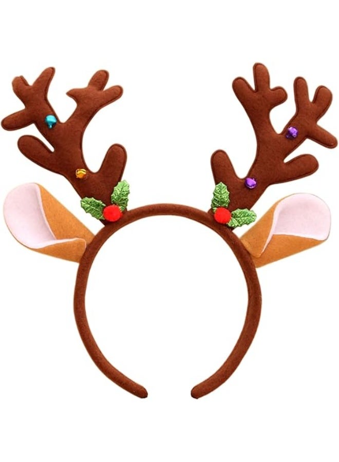 Christmas Headbands for Women, Christmas Elk Antlers Headband, Cute Brown Head Bands, Christmas Costume Accessories for Holiday Party Cosplay - Image 1