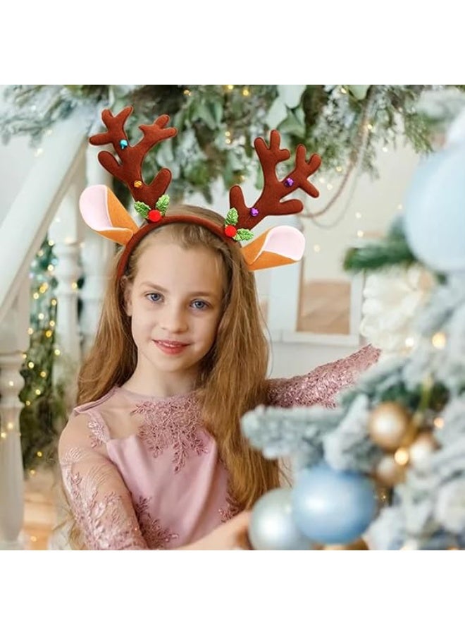 Christmas Headbands for Women, Christmas Elk Antlers Headband, Cute Brown Head Bands, Christmas Costume Accessories for Holiday Party Cosplay - Image 4