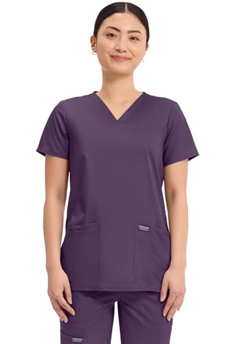 Cherokee Women's V-Neck Top, Eggplant, XX-Small - Image 1