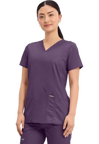 Cherokee Women's V-Neck Top, Eggplant, XX-Small - Image 3