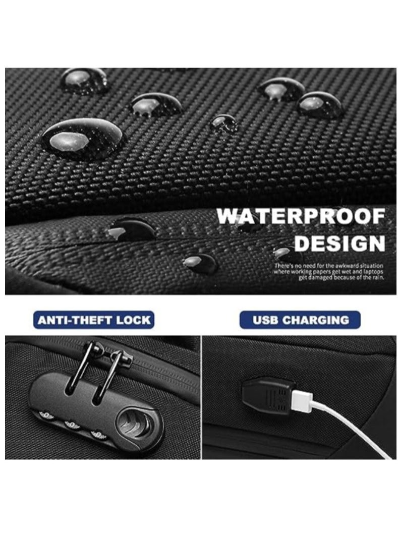 OZUKO - Anti-Theft Sling Bag Lightweight Crossbody Shoulder Backpack with USB Charging Port Waterproof Casual Chest Bag for Daily Use - Image 1