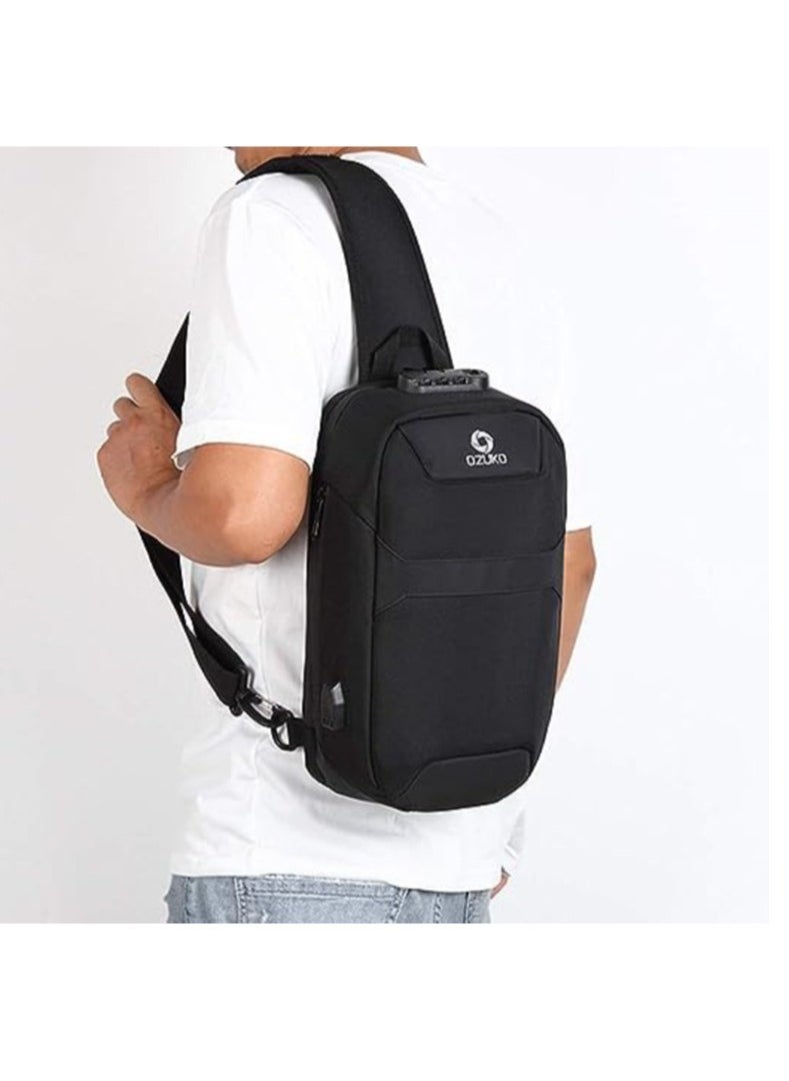 OZUKO - Anti-Theft Sling Bag Lightweight Crossbody Shoulder Backpack with USB Charging Port Waterproof Casual Chest Bag for Daily Use - Image 1