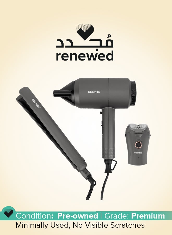 GEEPAS مجموعة تصفيف احترافية 3 في 1 مجددة - Image 1