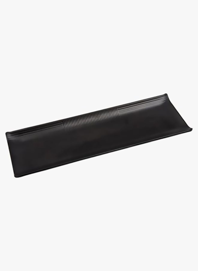 صحن كبير مسطح بتصميم كلاسيكي أسود بقياس 38x13.5 سم - Image 2
