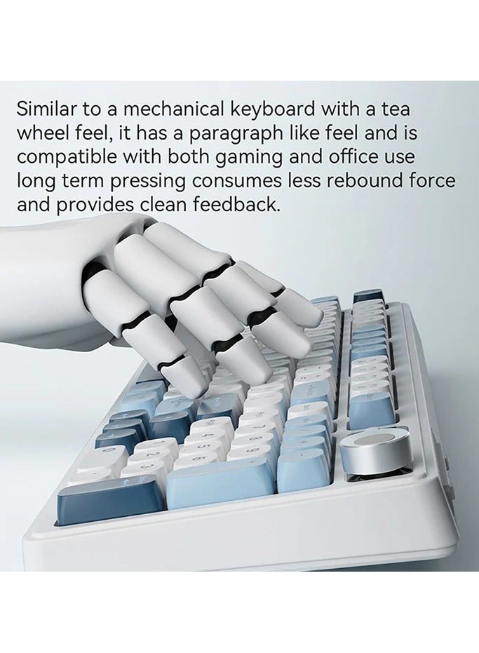 A-jazz AF98 لوحة مفاتيح ثلاثية الوضعية لاسلكية/سلكية مع إضاءة خلفية RGB، مفاتيح عائمة من ABS، تصميم مريح قابل للتعديل، بطارية 4000 مللي أمبير، وأدوات تحكم وسائط متعددة – متوافقة مع ويندوز، ماك، iOS، وأندرويد - Image 4