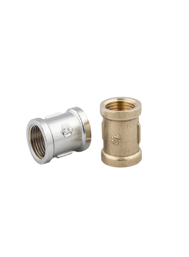 GA  2 Pcs set,  Brass  Female Socket 1/2inch    Brass Plumbing Fittings Set, High-Purity Copper Alloy, BSPT Thread Standard, - Image 2