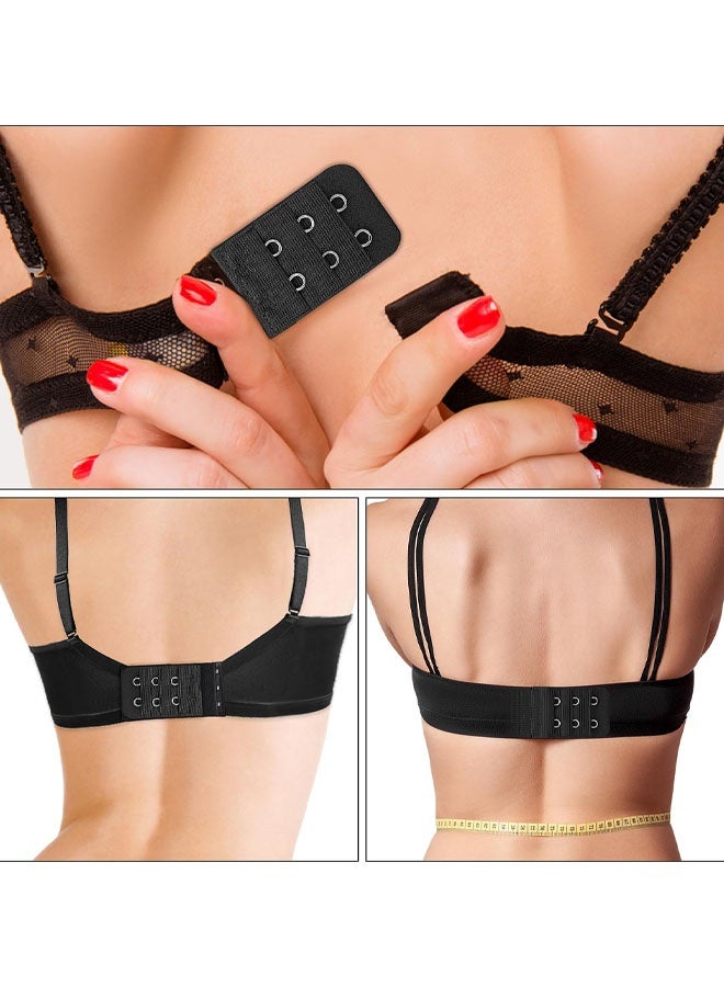 6 Pieces Women's Soft Comfortable Elastic Bra Extenders Bra Extension Strap 2 Hook 3 Row Lady's Bra Extender Bra Band - Image 3