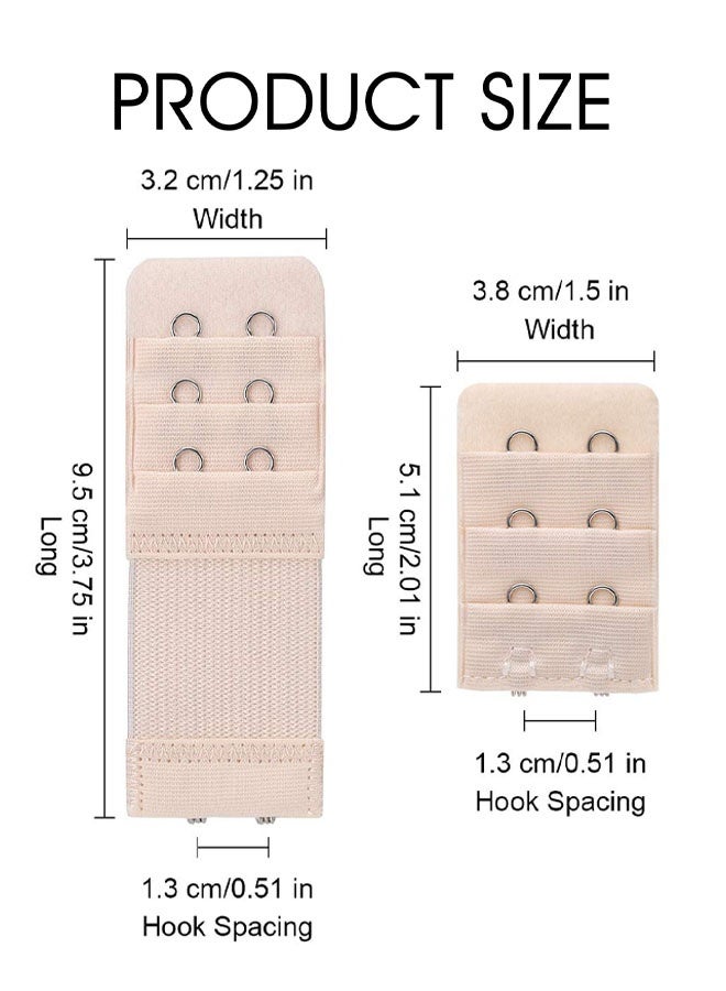 6 Pieces Women's Soft Comfortable Elastic Bra Extenders Bra Extension Strap 2 Hook 3 Row Lady's Bra Extender Bra Band - Image 2