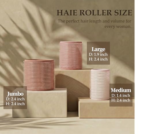 xnicx 18pcs Ceramic Ionic Thermal Hair RollersSelfGrip Hair Roller Set Hair CurlersRollers Hair Curlers to Sleep In for Hair Blowout LookSalon Quality for Long Short HairBrown Pink White - Image 3