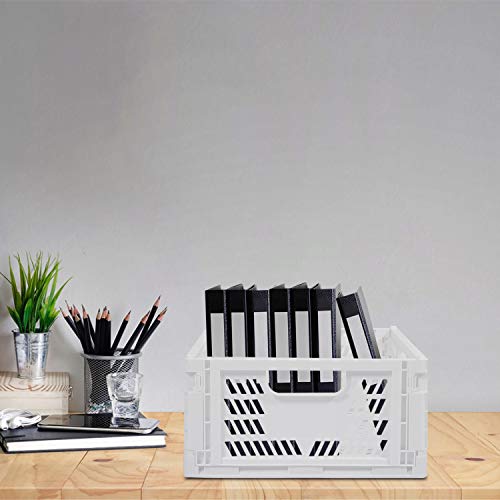 Phyllia 4 PC Baskets Plastic for Shelf Home Kitchen Storage Bin Organizer, Stackable Container Crate for Bedroom Bathroom Office Clothes Beauty(White, 13.3x10.2x5.1) - Image 5