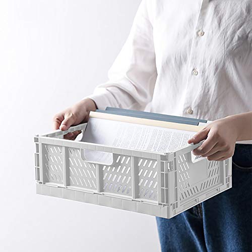 Phyllia 4 PC Baskets Plastic for Shelf Home Kitchen Storage Bin Organizer, Stackable Container Crate for Bedroom Bathroom Office Clothes Beauty(White, 13.3x10.2x5.1) - Image 4