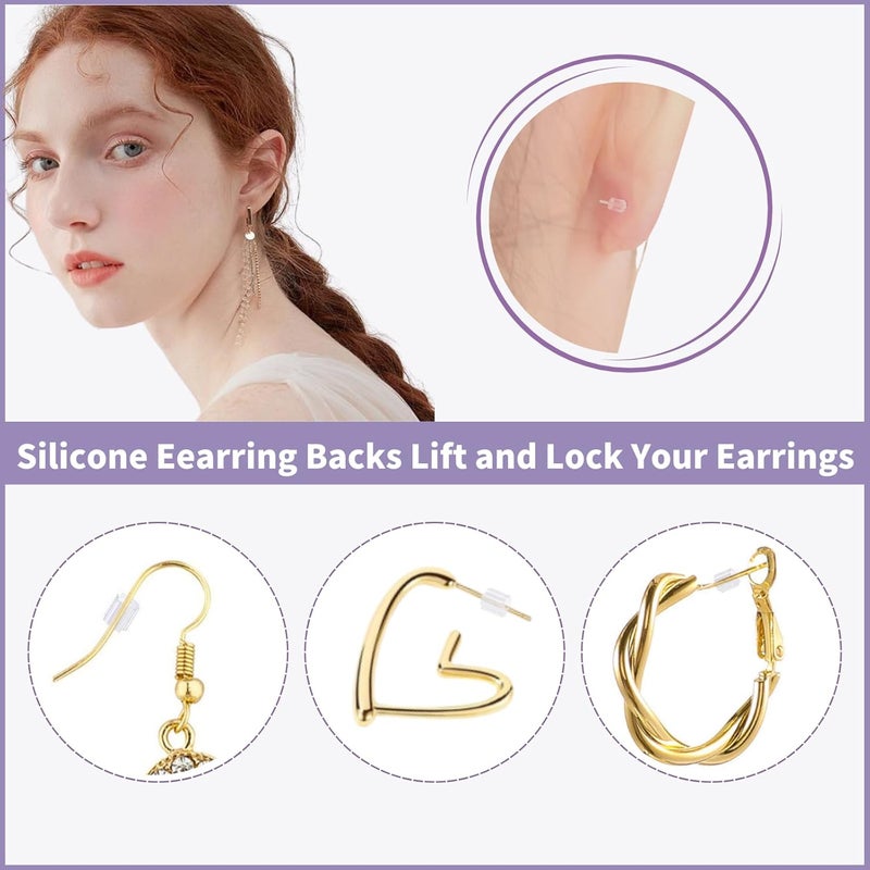 KASBEE Silicone Earring Backs, 200PCS Soft Clear Earring Backing Replacement Stoppers for Stud Post Fishhook Earrings, Hypoallergenic - Image 5