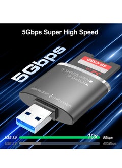Excefore SD Card Readers, 2 in 1 Micro SD Card Reader USB A,  Micro SD TF Card Adapter Converter 3.0 Memory Card Support SDHC SDXC MMC UHS-I Cards for Mac PC Comptuer Laptop Chrome Camera  - Image 3
